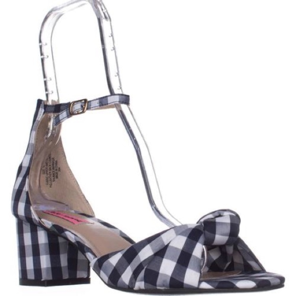 Betsey Johnson Gingham Block Heel Sandals